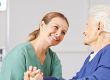 home care taking care of old women