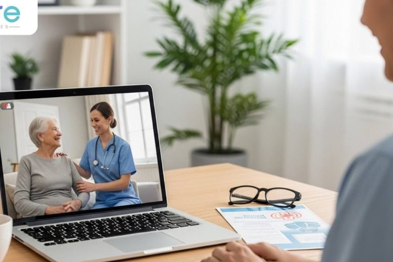 care taker with an old women care taker with an old women